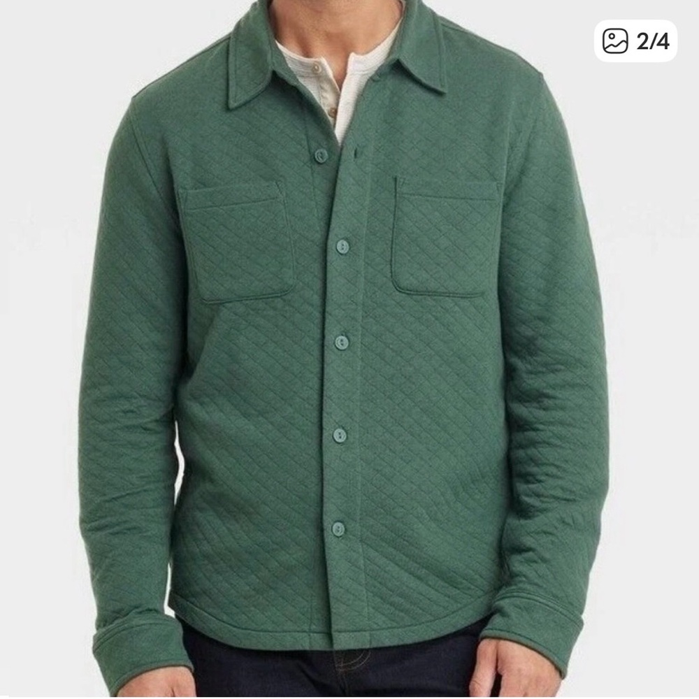 Goodfellow & Co Men's Forest Green Quilted Shirt Jacket